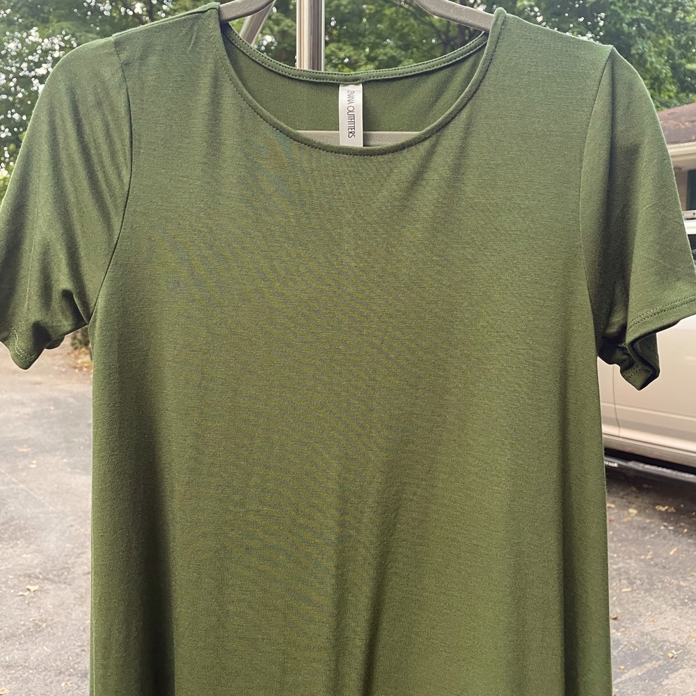 Zenana In The Groove Green Ruffle Dress